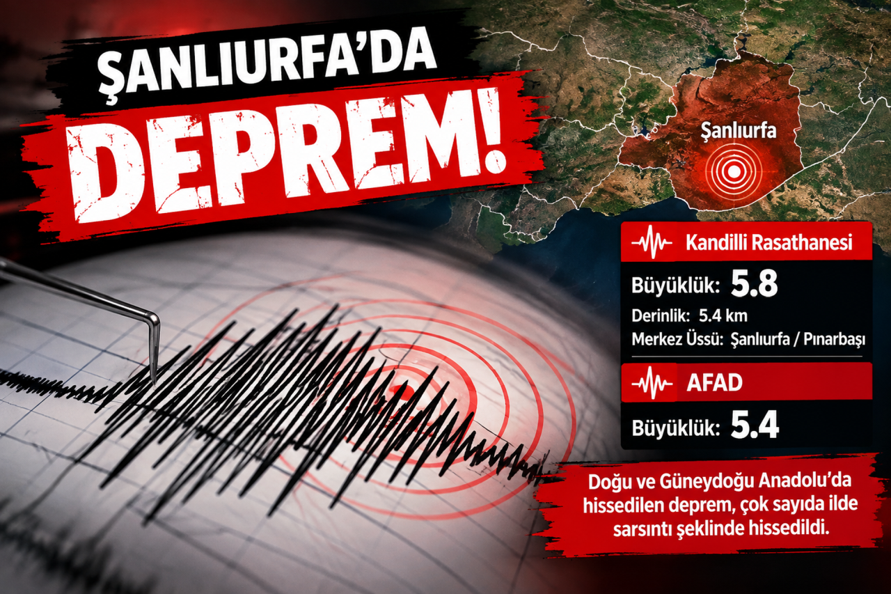 Şanlıurfa’da 5,8 Büyüklüğünde Deprem!
