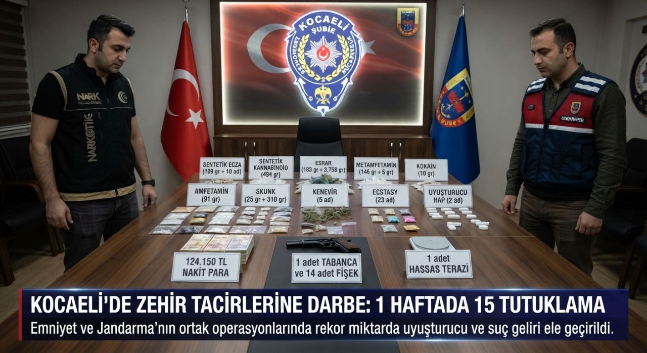 Kocaeli’nin haftalık zehir raporu açıklandı: 155 Olayda 15 Tutuklama