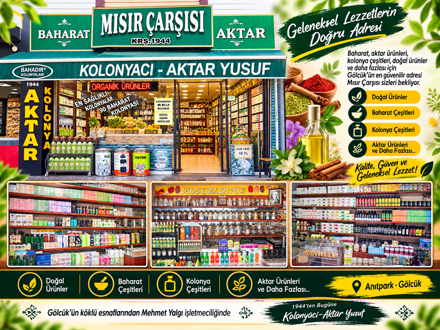 Mısır Çarşısı Kolonyacı-Aktar Yusuf: 1944’ten Beri Kalitenin Adresi Olmaya Devam Ediyor