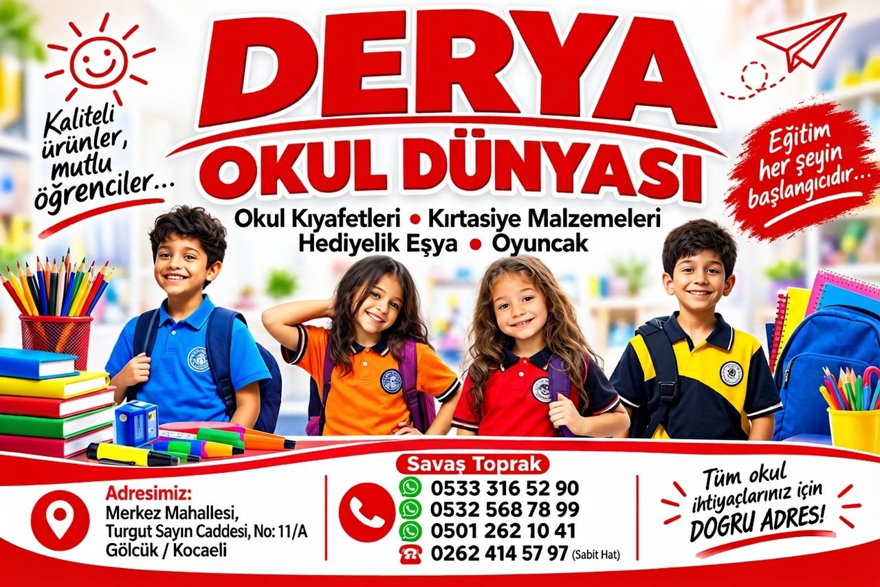 Derya Okul Dünyası, Gölcük’te Öğrencilerin Tüm Okul İhtiyaçlarını Karşılıyor